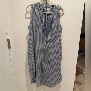 Michael Stars blue and White Striped t shirt dress